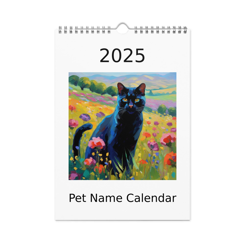 PugMug Custom Black Exotic Cat Wall Calendar (2026)