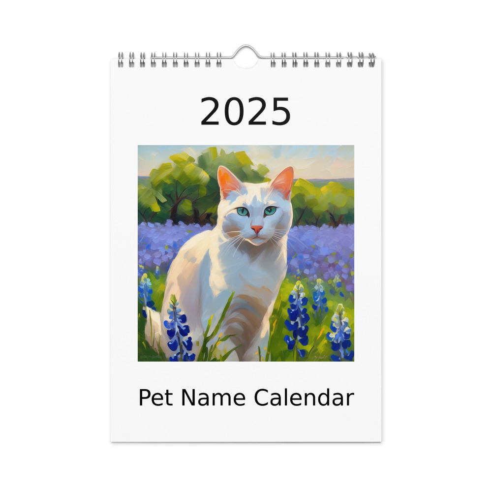 PugMug Custom White Companion Cat Wall Calendar (2026)