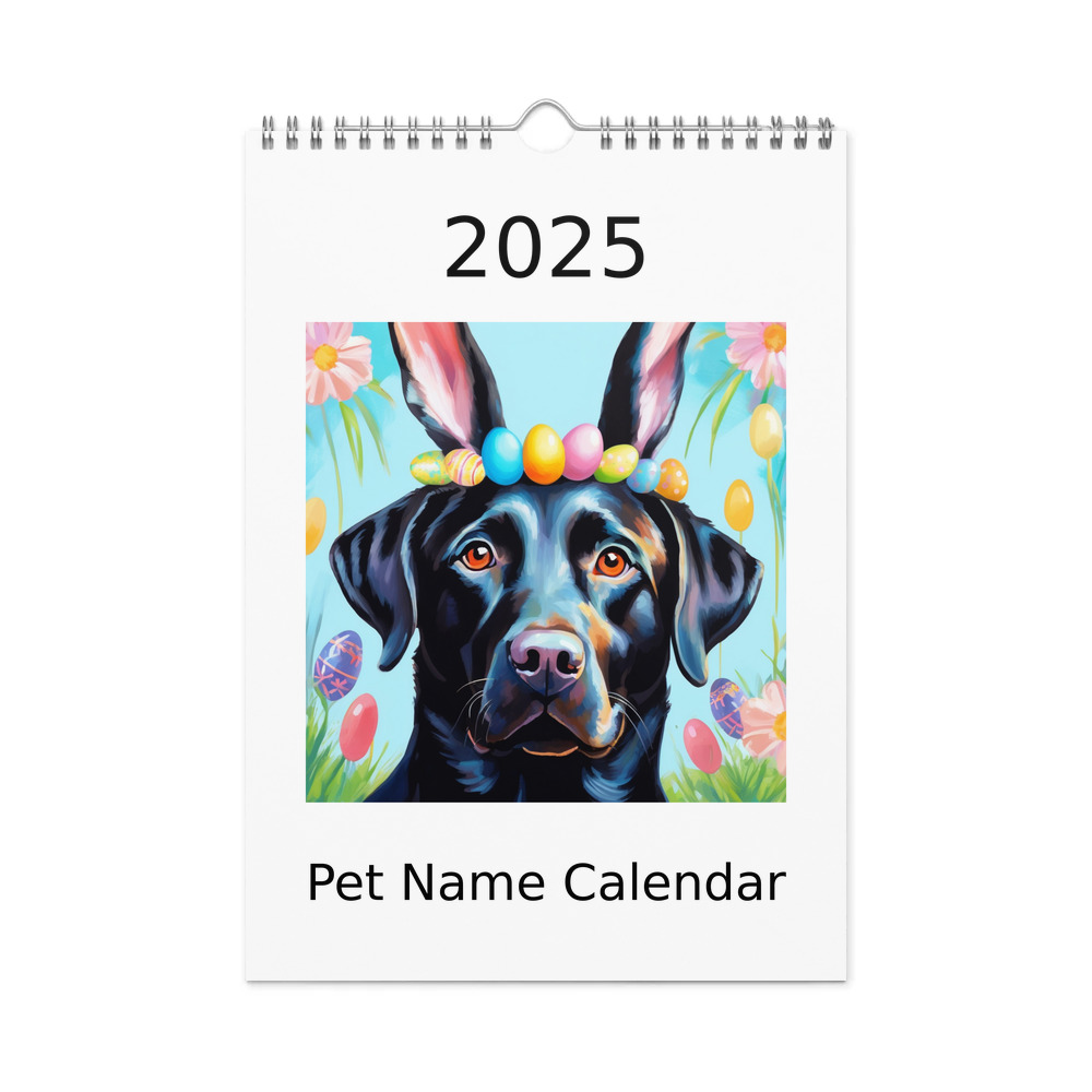 PugMug Custom Black Labrador Retriever Wall Calendar (2026)