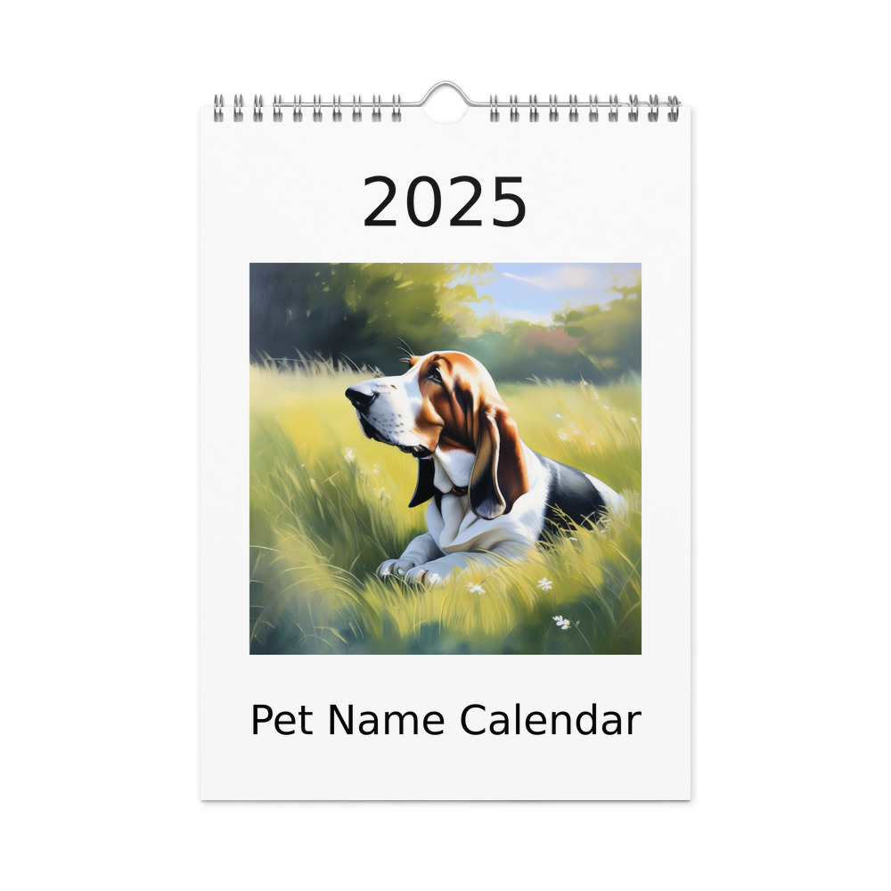 PugMug Custom Basset Hound Wall Calendar (2026)