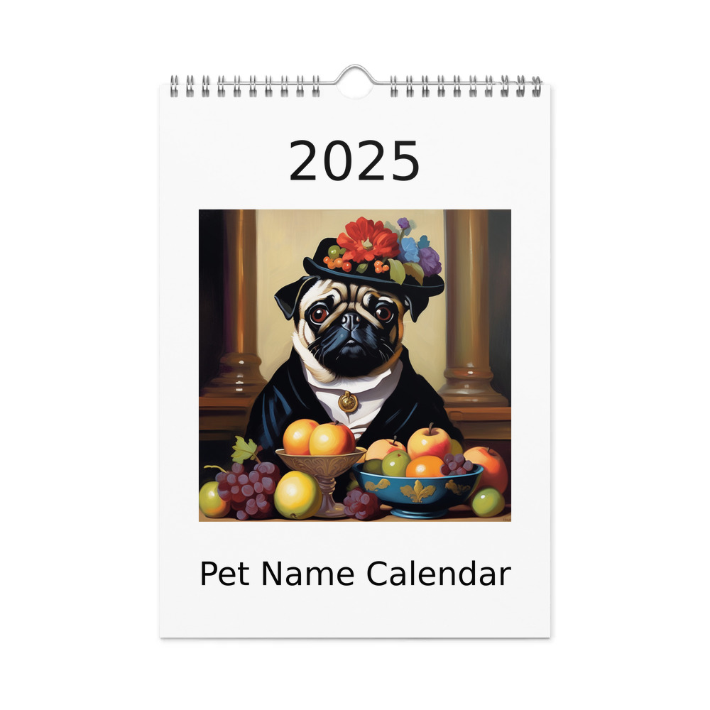 PugMug Custom Pug Wall Calendar (2026)