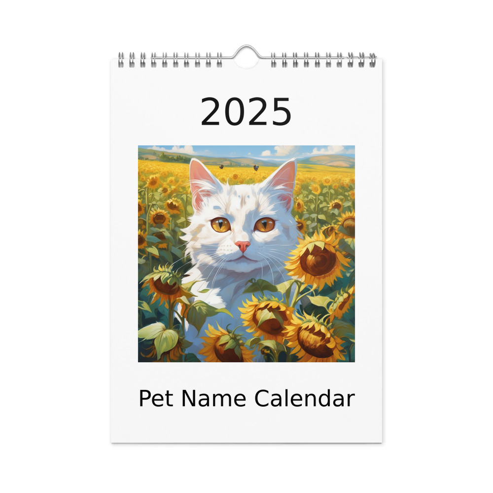 PugMug Custom White Companion Cat Wall Calendar (2026)