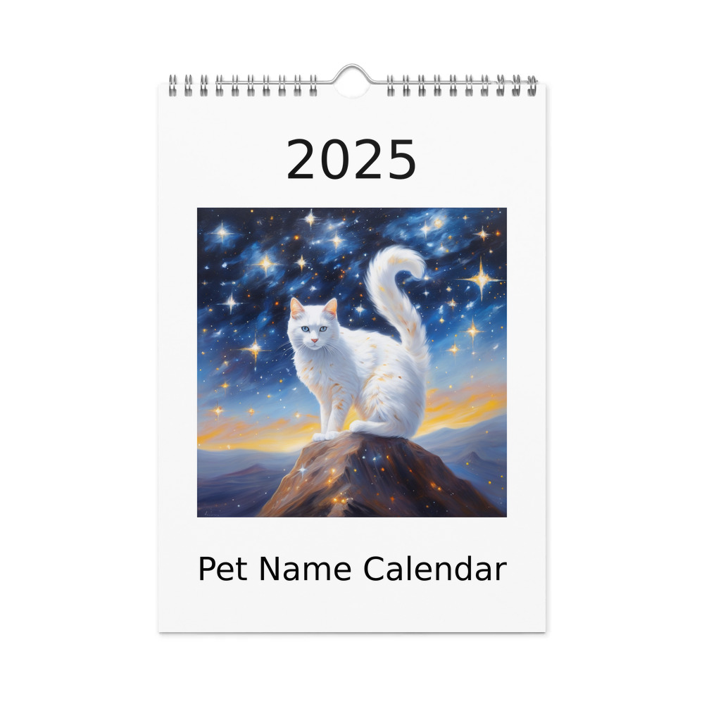 PugMug Custom White Companion Cat Wall Calendar (2026)