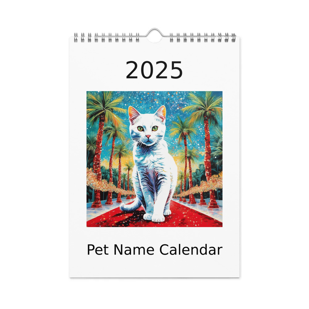 PugMug Custom White Companion Cat Wall Calendar (2026)
