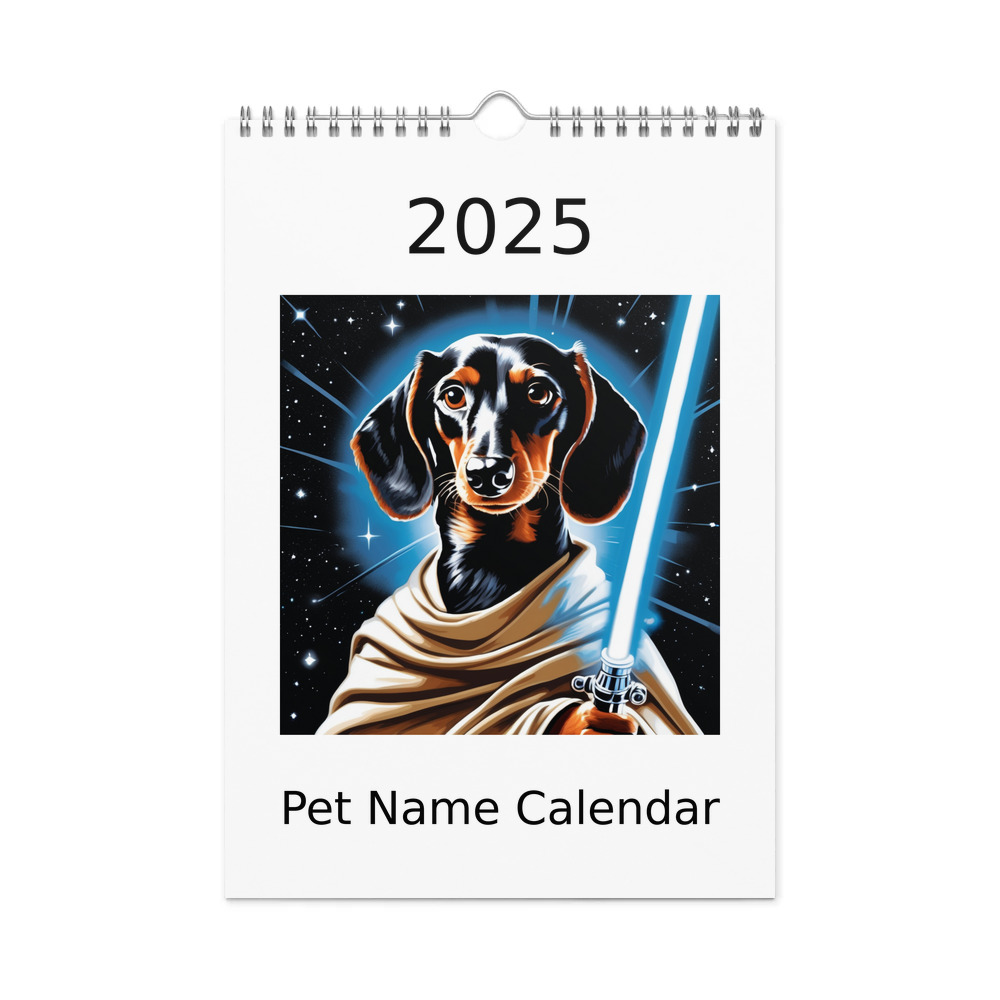 PugMug Custom Black Dachshund Wall Calendar (2026)