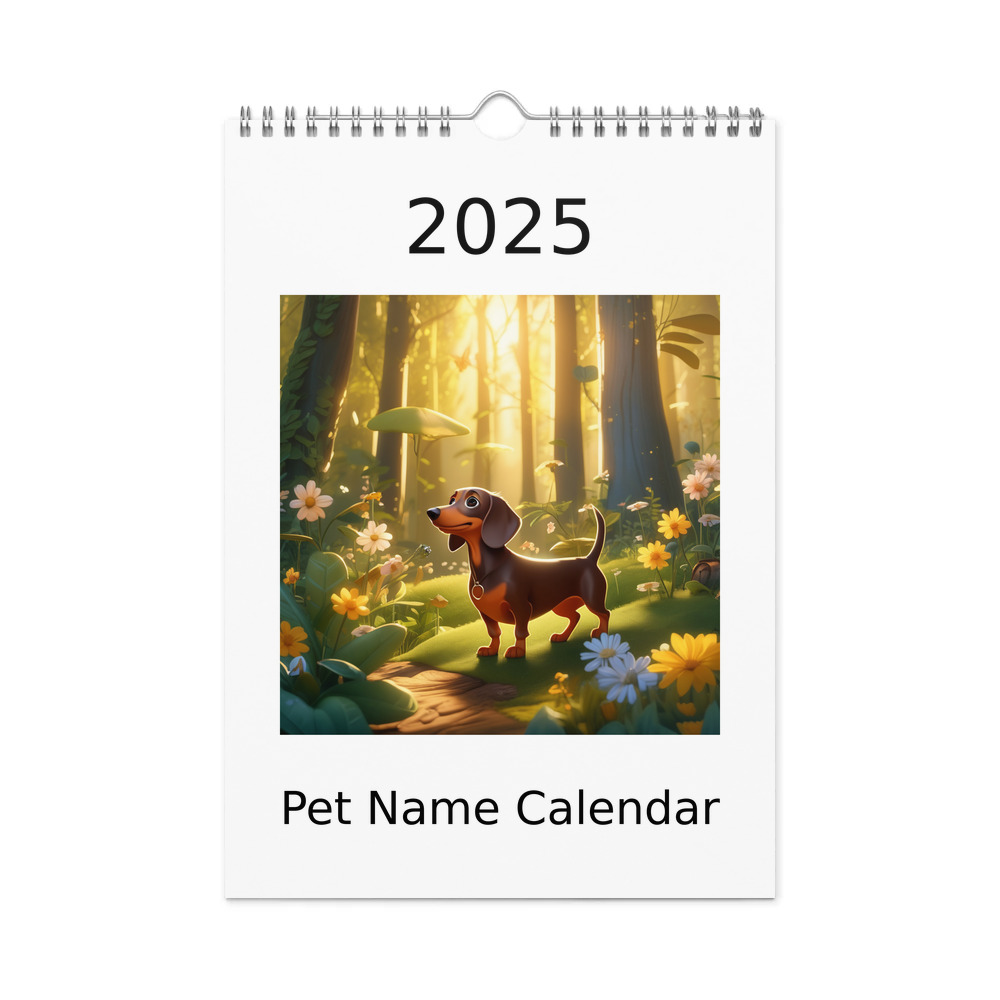 PugMug Custom Tan Dachshund Wall Calendar (2026)