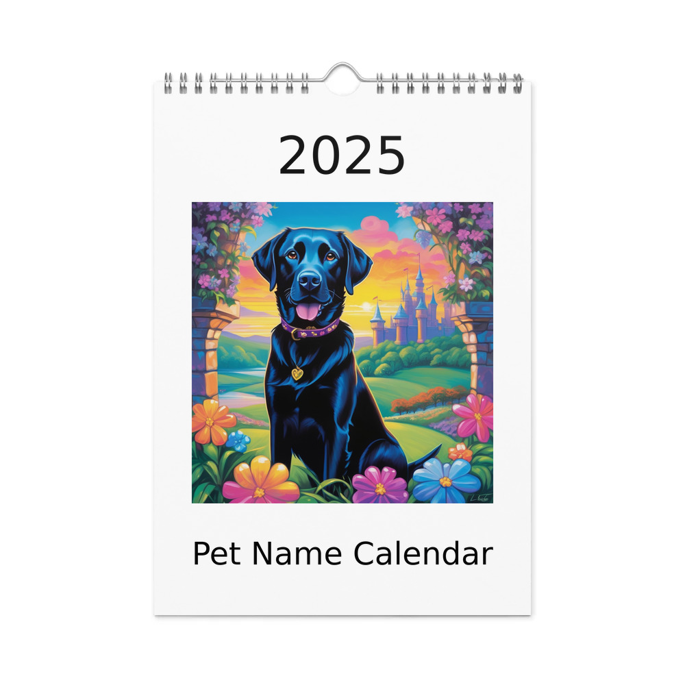 PugMug Custom Black Labrador Retriever Wall Calendar (2026)