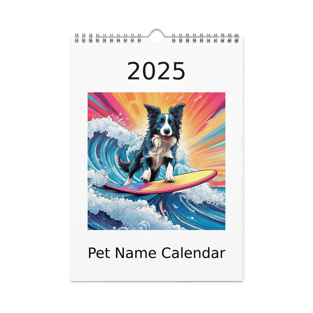 PugMug Custom Border Collie Wall Calendar (2026)