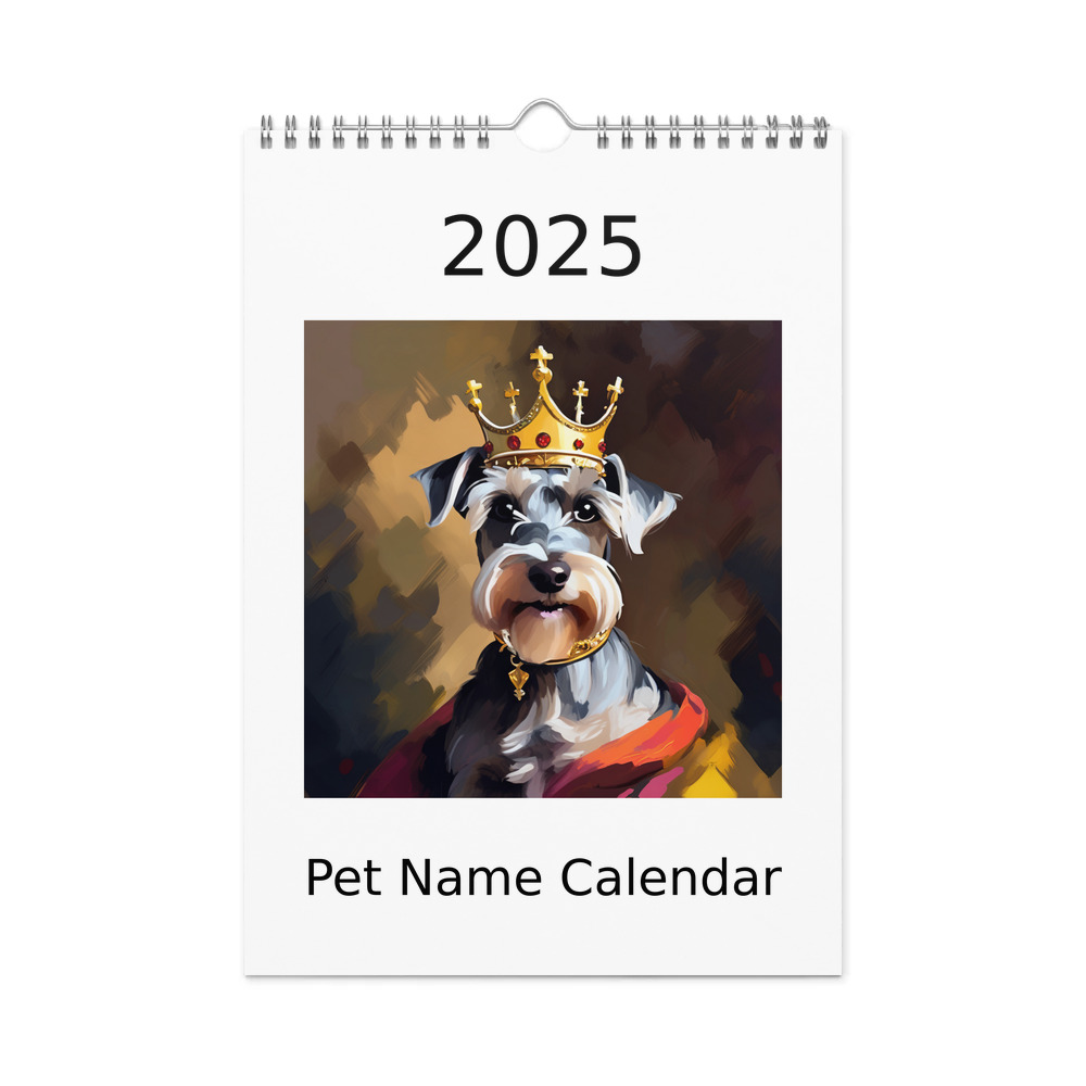 PugMug Custom Miniature Schnauzer Wall Calendar (2026)