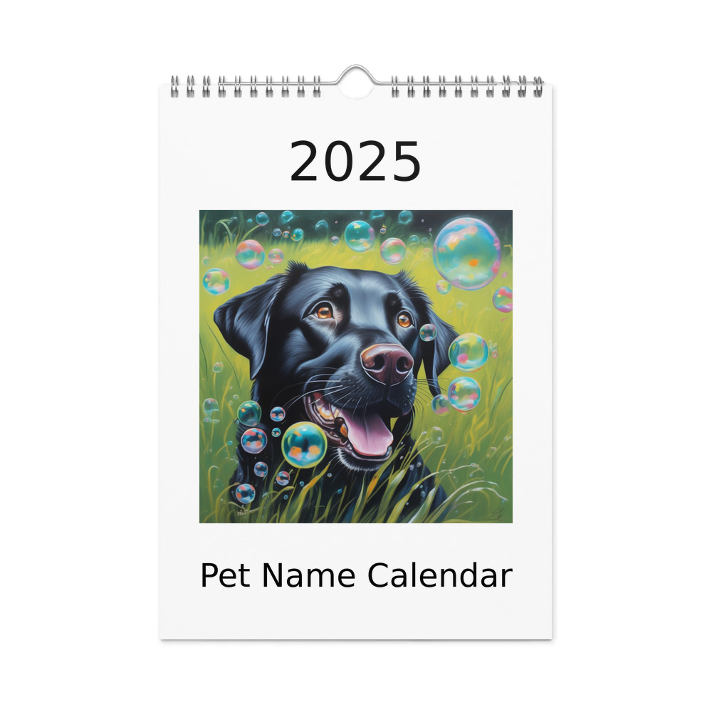 PugMug Custom Black Labrador Retriever Wall Calendar (2026)