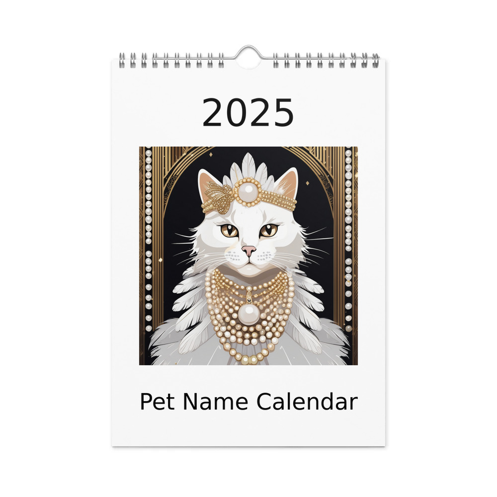 PugMug Custom White Companion Cat Wall Calendar (2026)