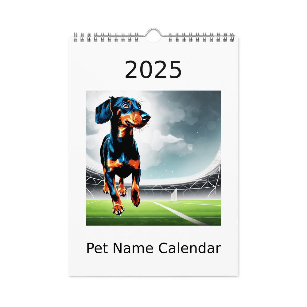 PugMug Custom Black Dachshund Wall Calendar (2026)