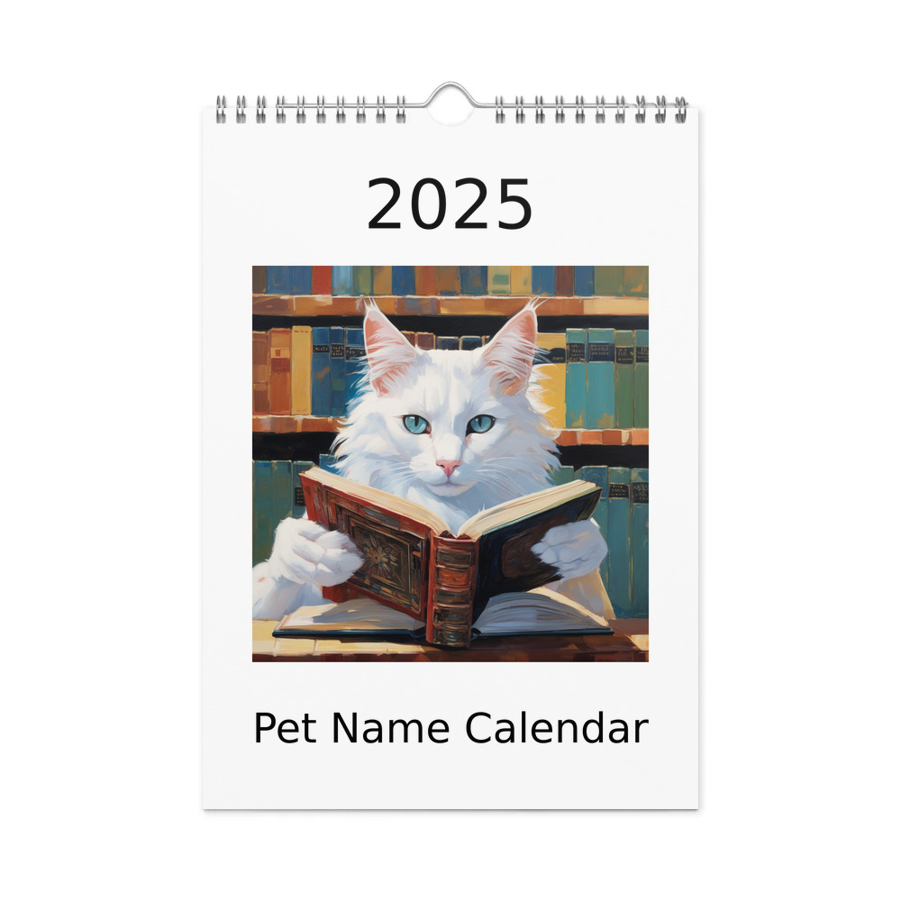 PugMug Custom White Companion Cat Wall Calendar (2026)