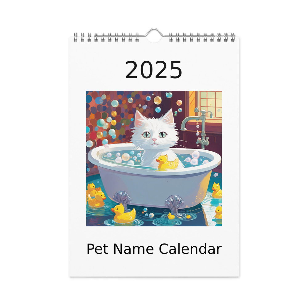 PugMug Custom White Companion Cat Wall Calendar (2026)