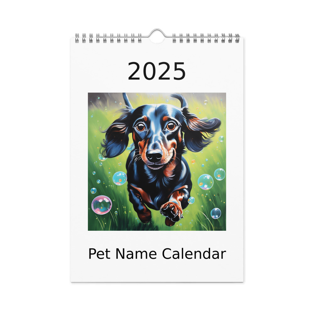 PugMug Custom Black Dachshund Wall Calendar (2026)