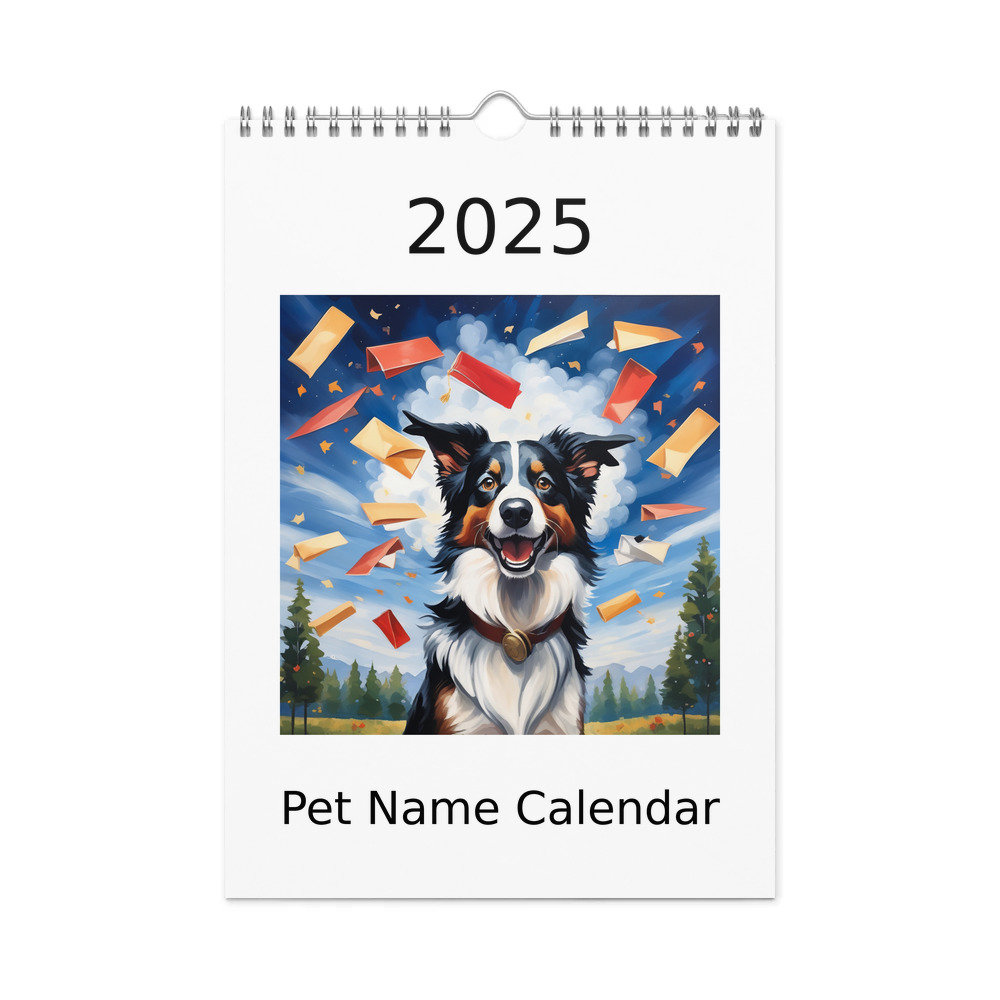 PugMug Custom Border Collie Wall Calendar (2026)