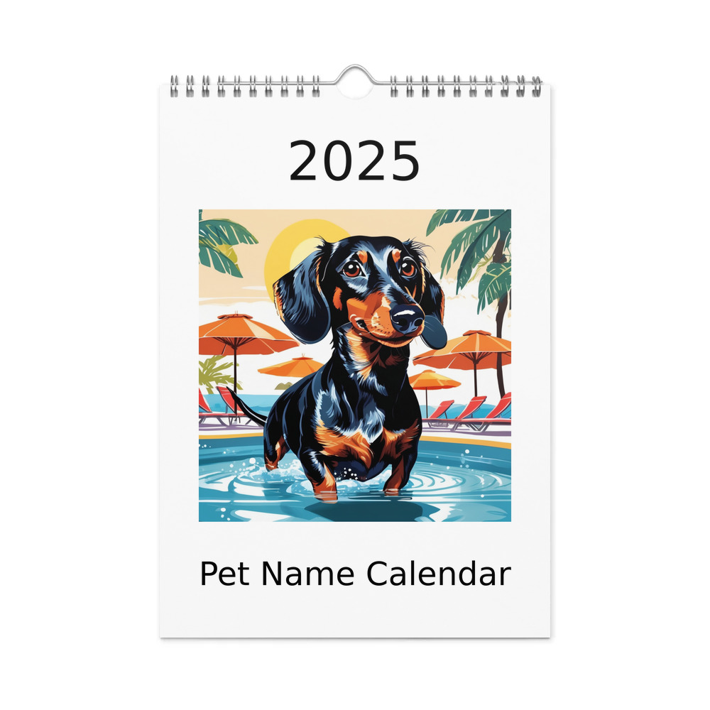 PugMug Custom Black Dachshund Wall Calendar (2026)