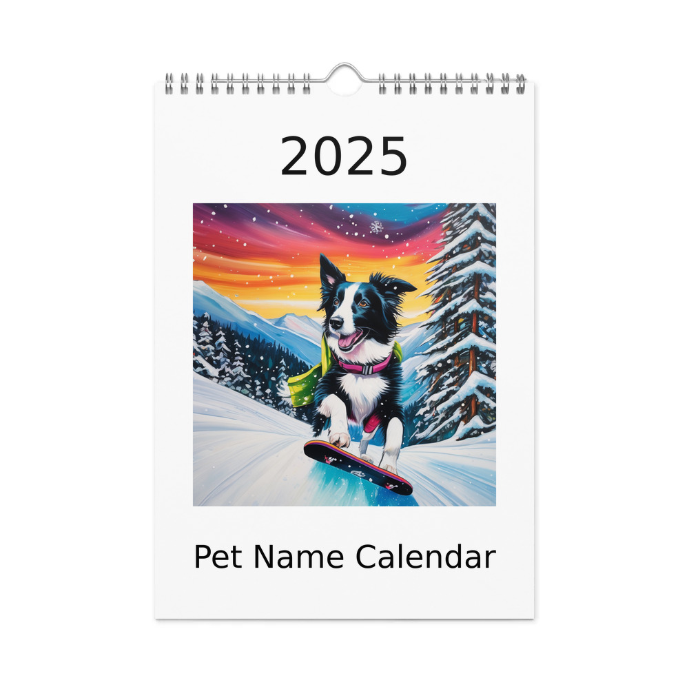 PugMug Custom Border Collie Wall Calendar (2026)