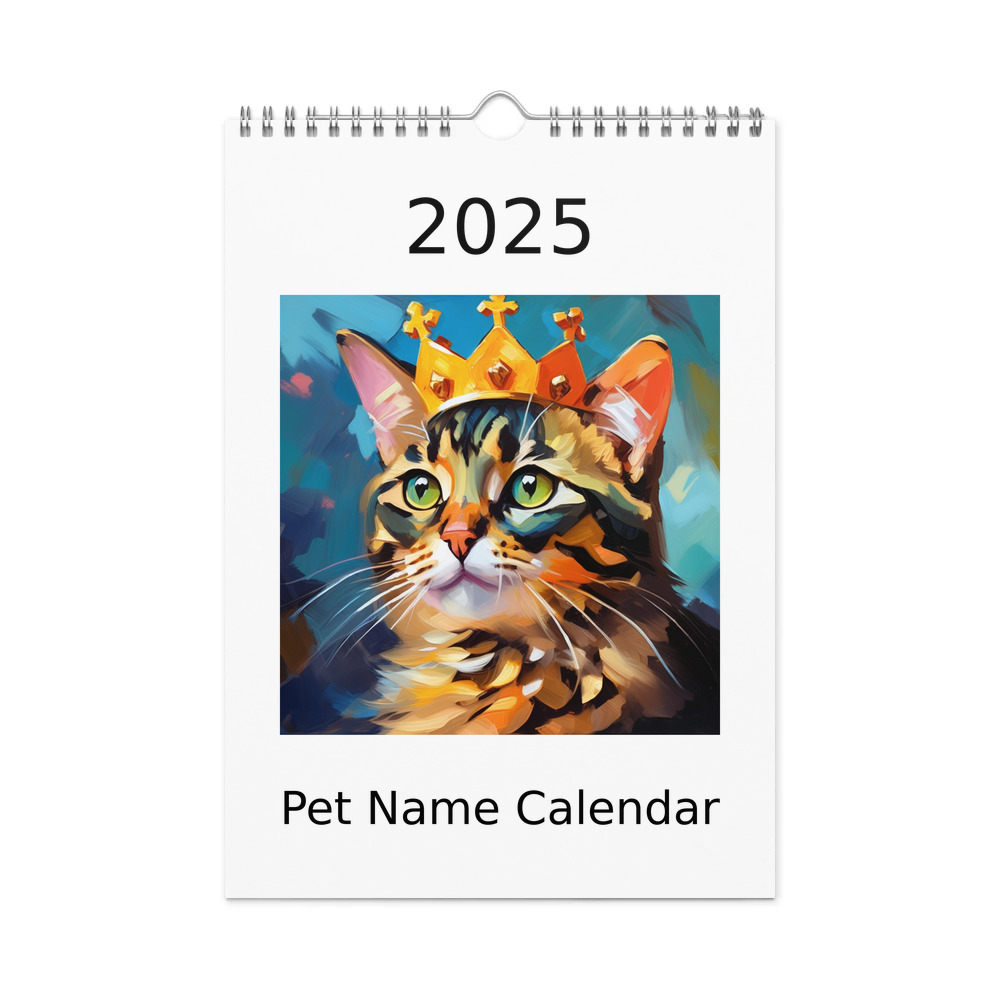 PugMug Custom Tabby Exotic Cat Wall Calendar (2026)
