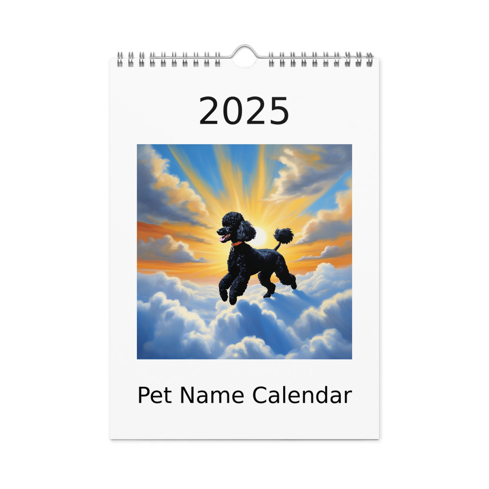PugMug Custom Black Poodle Wall Calendar (2026)