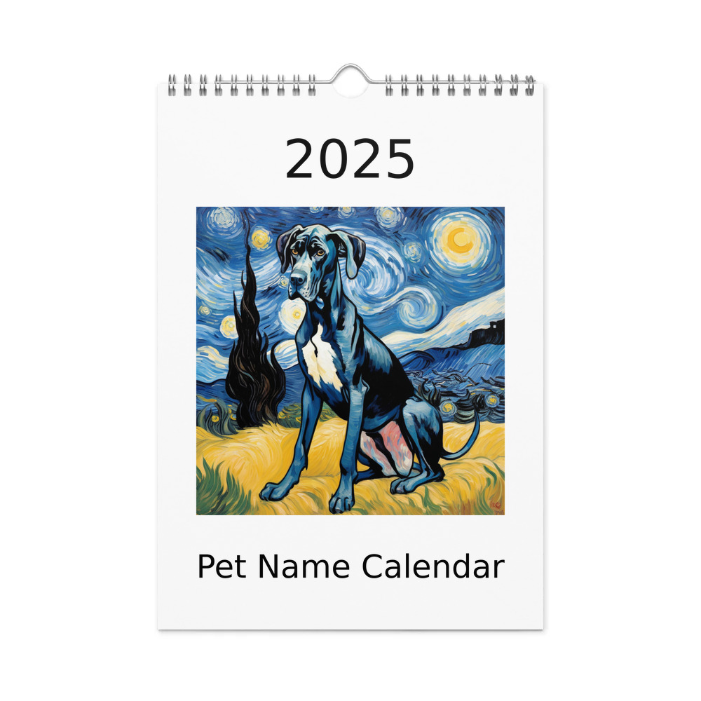 PugMug Custom Great Dane Wall Calendar (2026)