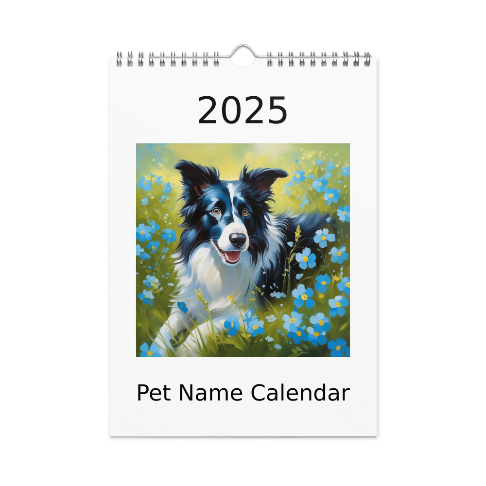 PugMug Custom Border Collie Wall Calendar (2026)