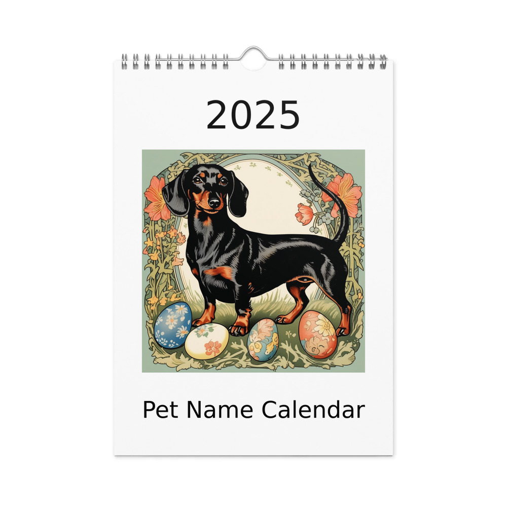 PugMug Custom Black Dachshund Wall Calendar (2026)
