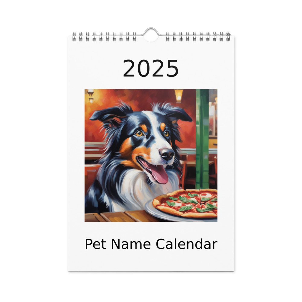 PugMug Custom Border Collie Wall Calendar (2026)