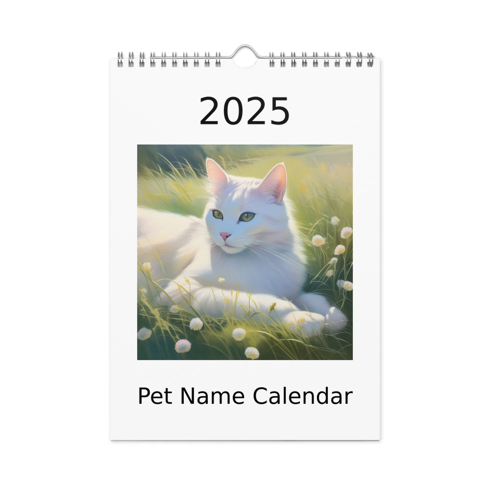PugMug Custom White Companion Cat Wall Calendar (2026)