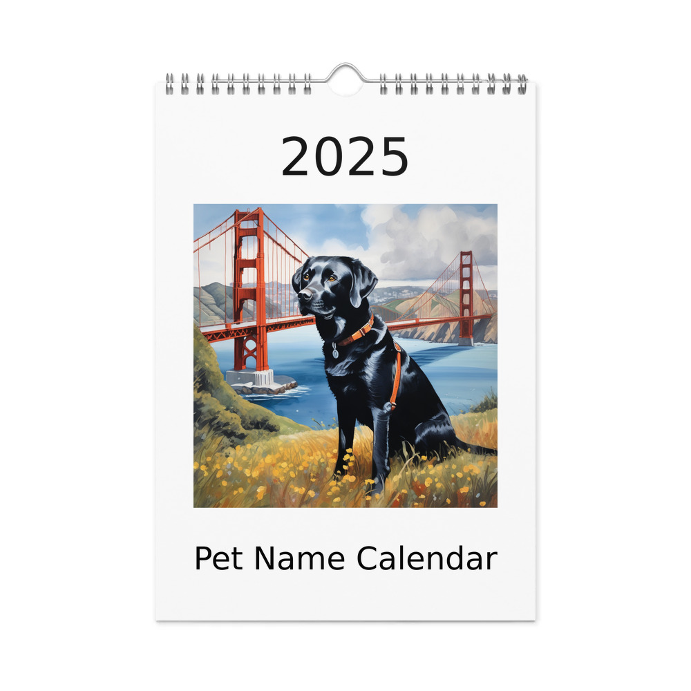 PugMug Custom Black Labrador Retriever Wall Calendar (2026)