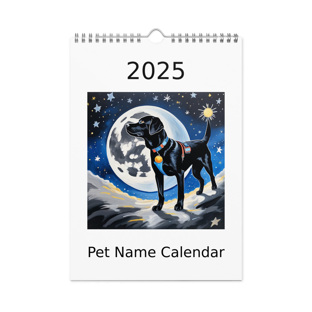 PugMug Custom Black Labrador Retriever Wall Calendar (2026)