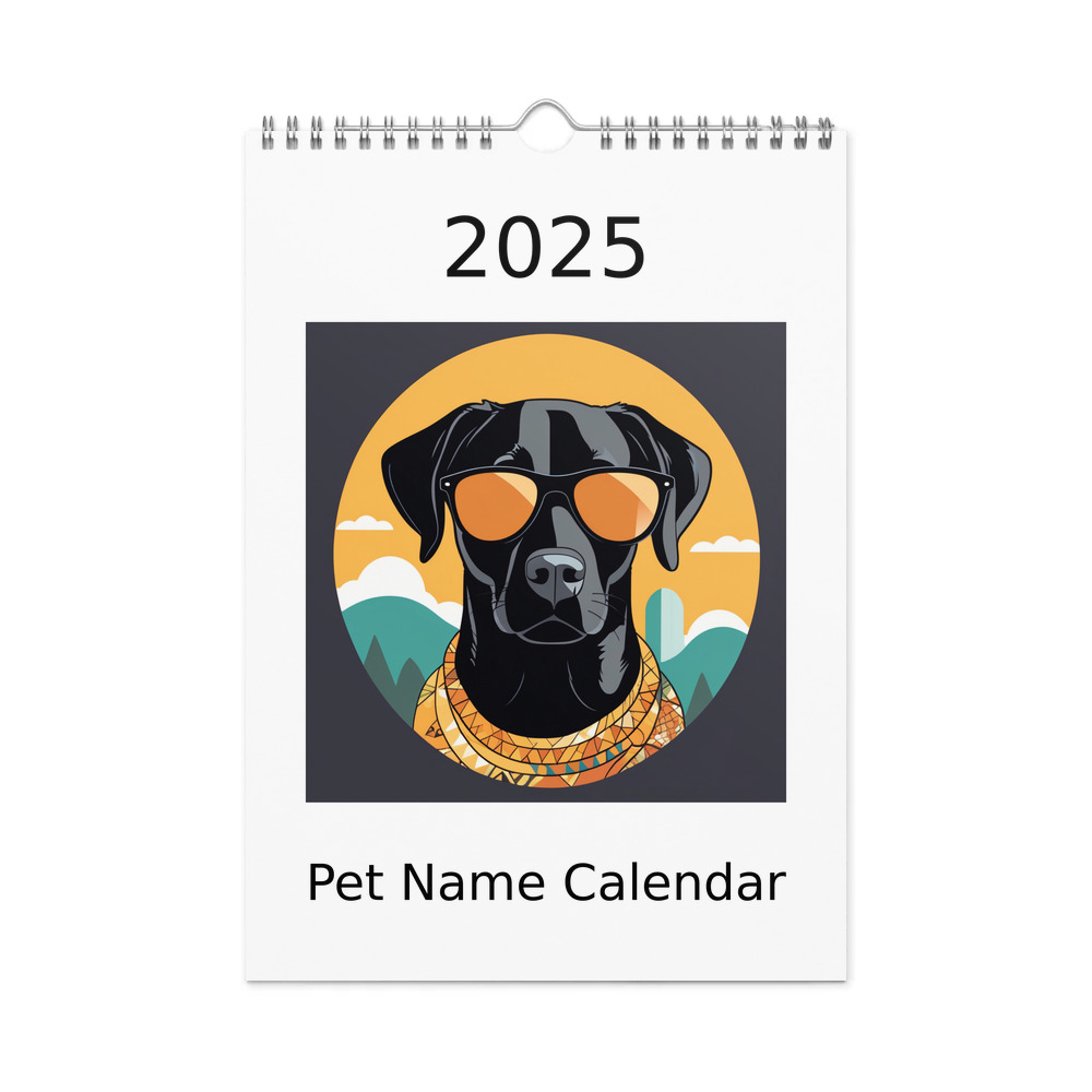 PugMug Custom Black Labrador Retriever Wall Calendar (2026)