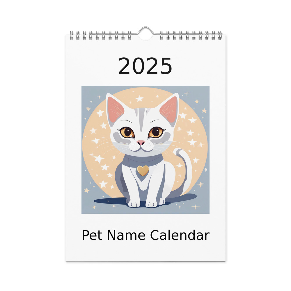 PugMug Custom White Abyssinian Cat Wall Calendar (2026)