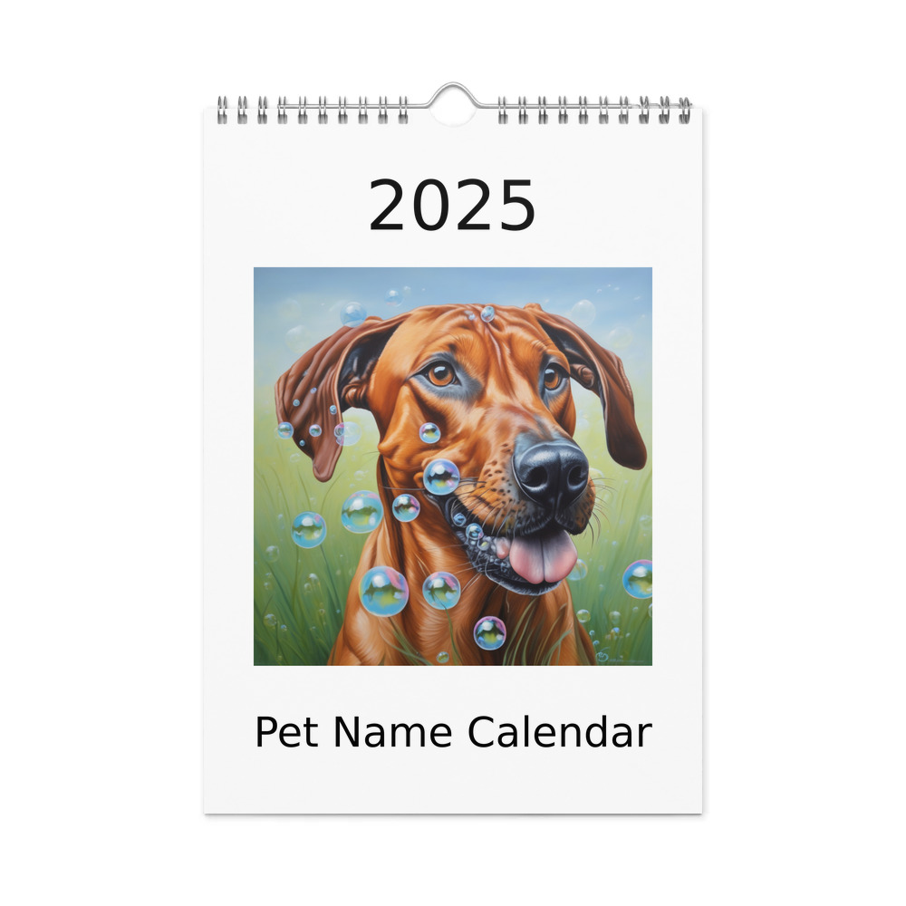 PugMug Custom Rhodesian Ridgeback Wall Calendar (2026)