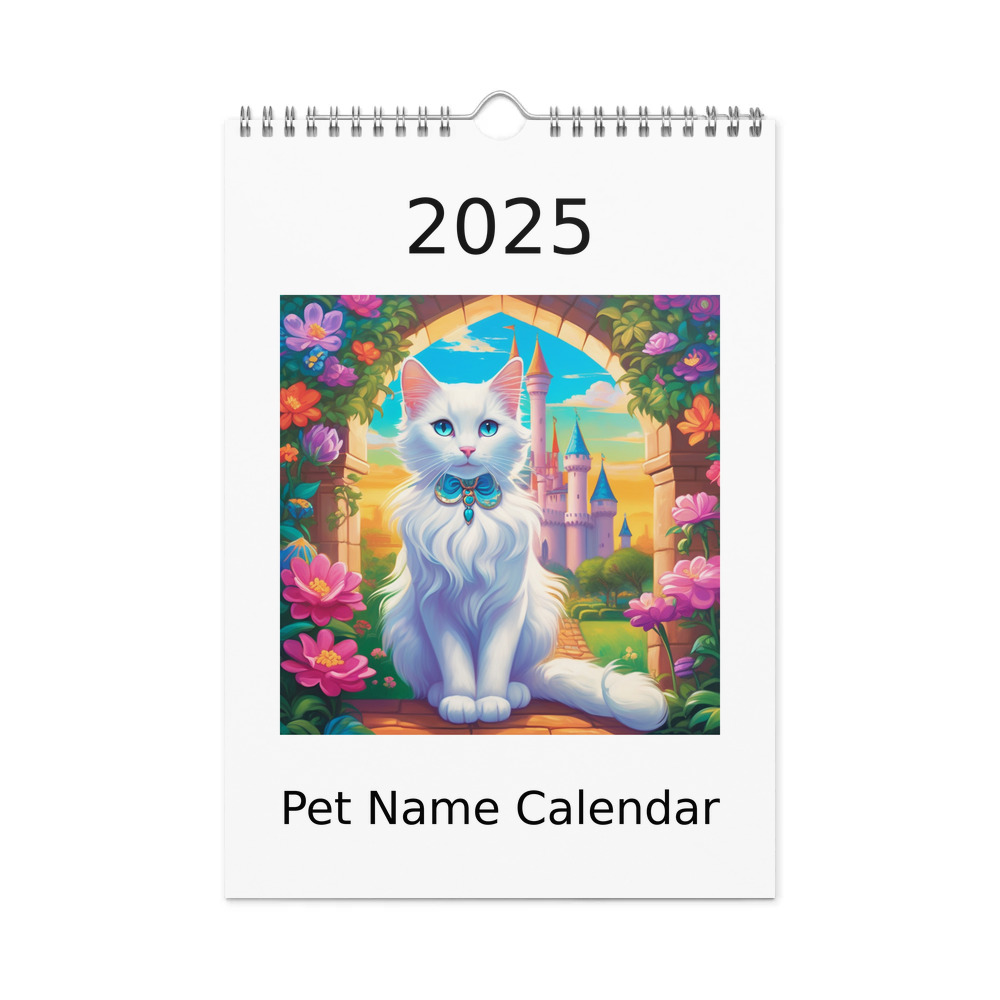 PugMug Custom White Companion Cat Wall Calendar (2026)