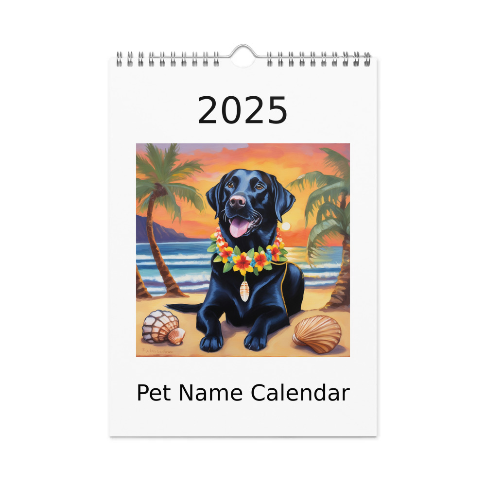 PugMug Custom Black Labrador Retriever Wall Calendar (2026)