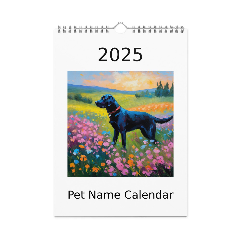 PugMug Custom Black Labrador Retriever Wall Calendar (2026)