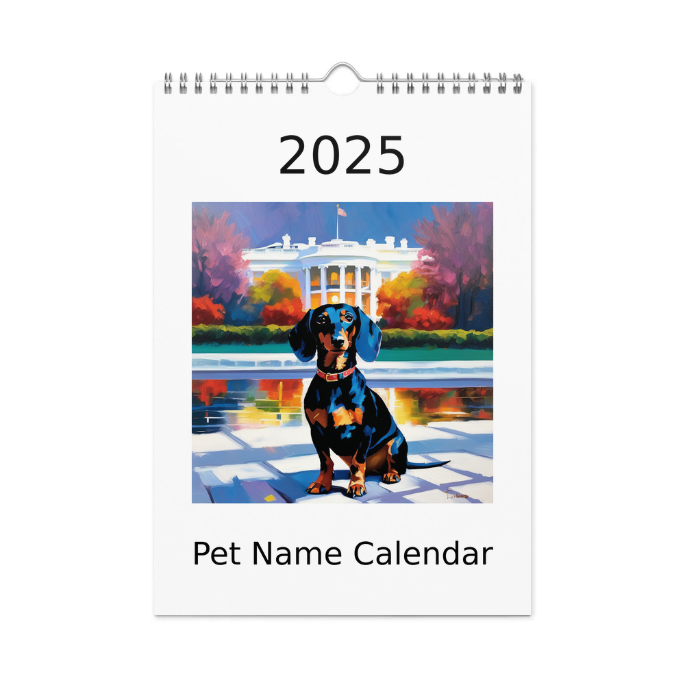 PugMug Custom Black Dachshund Wall Calendar (2026)