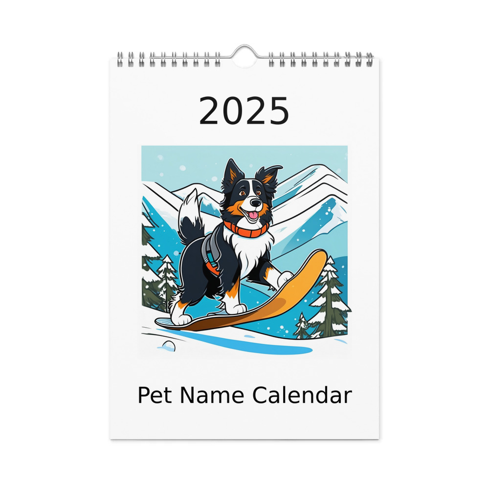 PugMug Custom Border Collie Wall Calendar (2026)