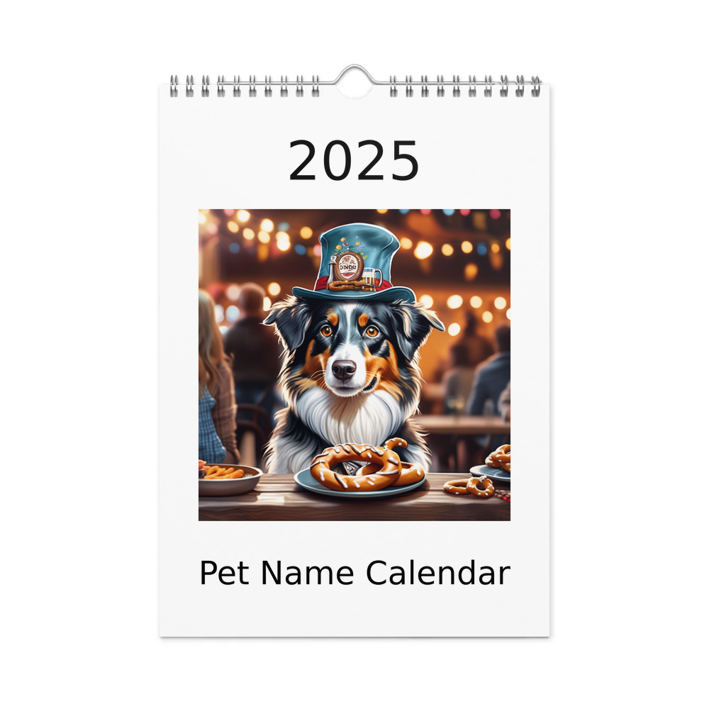 PugMug Custom Miniature American Shepherd Wall Calendar (2026)