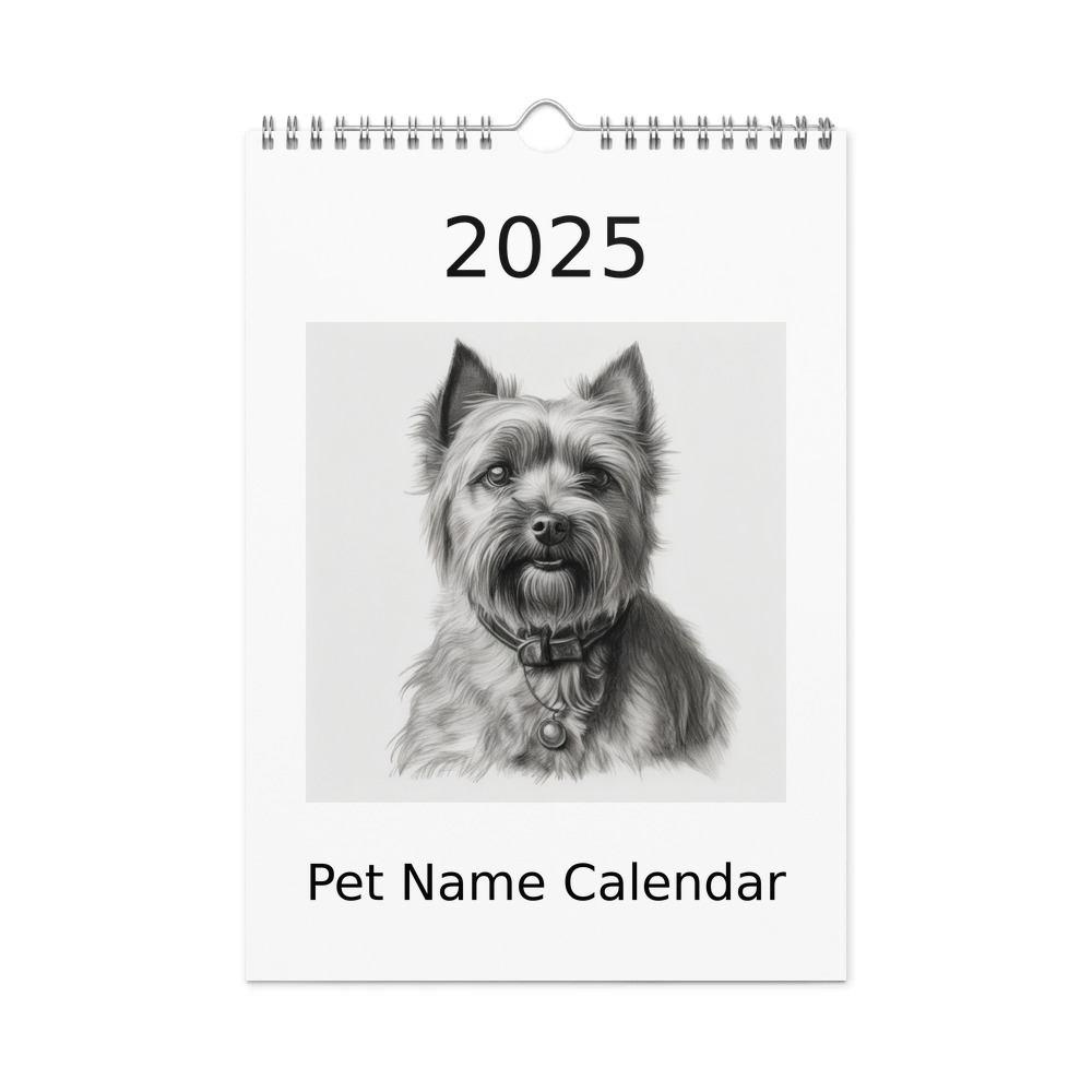 PugMug Custom Cairn Terrier Wall Calendar (2026)