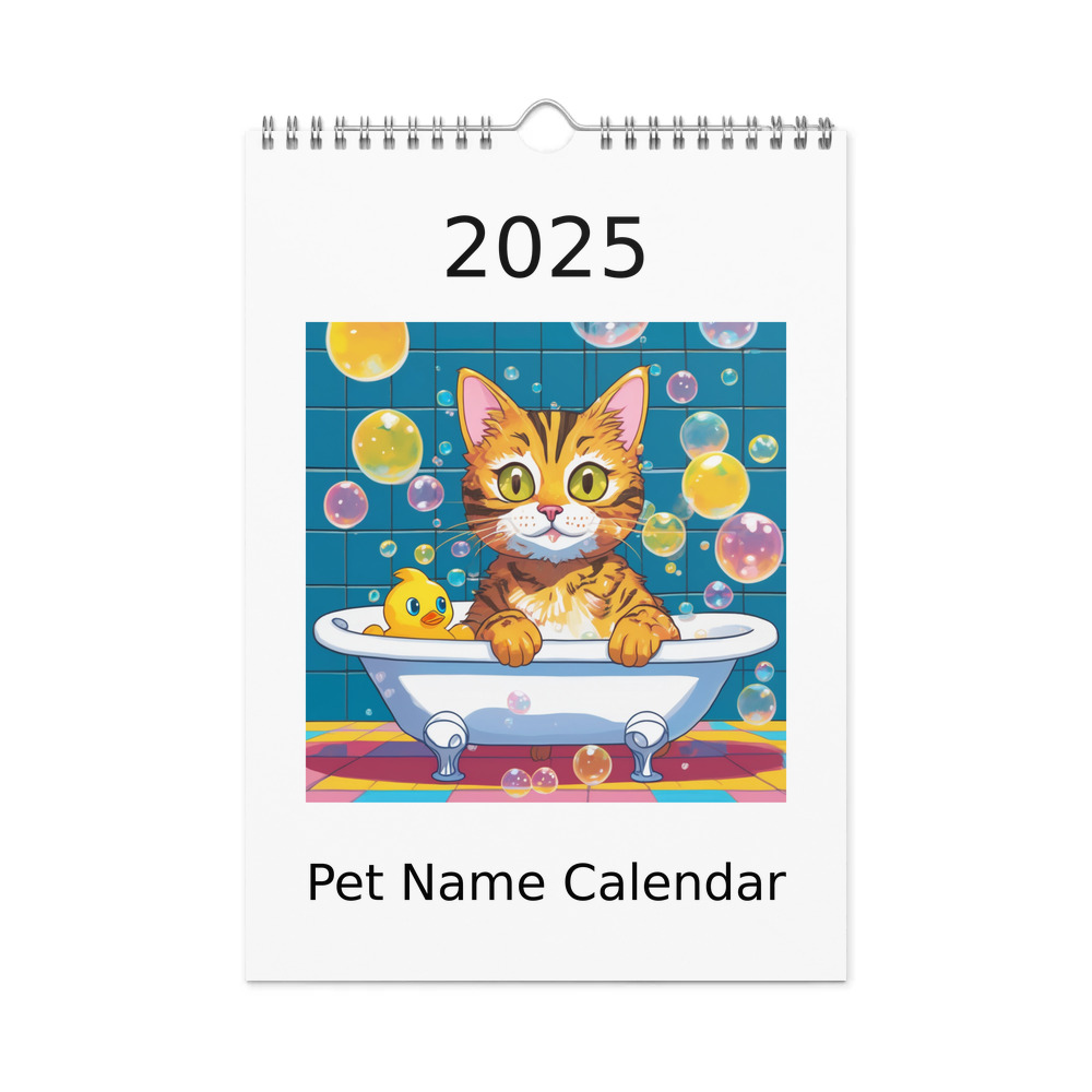 PugMug Custom Tabby Exotic Cat Wall Calendar (2026)