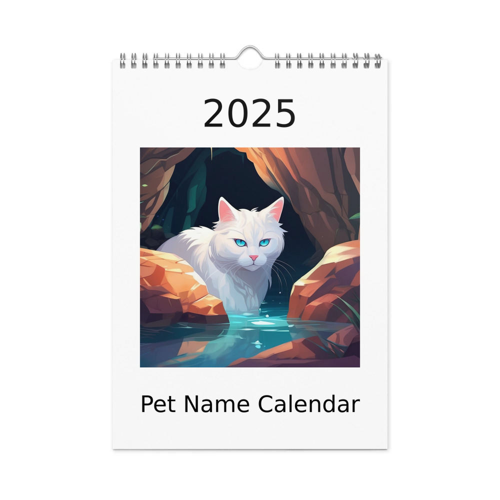 PugMug Custom White Companion Cat Wall Calendar (2026)