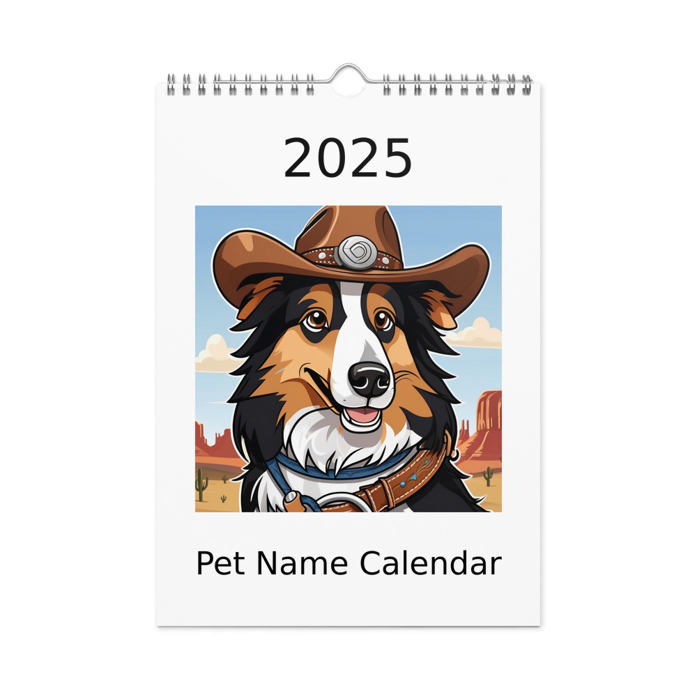 PugMug Custom Collie Wall Calendar (2026)