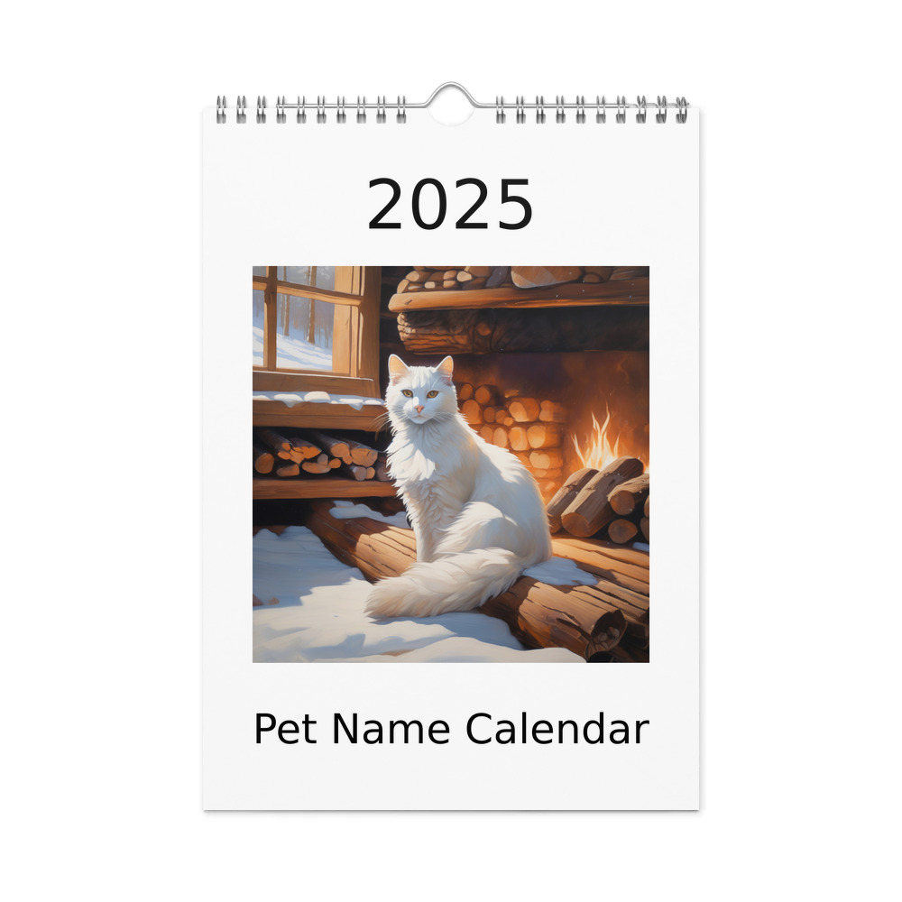 PugMug Custom White Companion Cat Wall Calendar (2026)