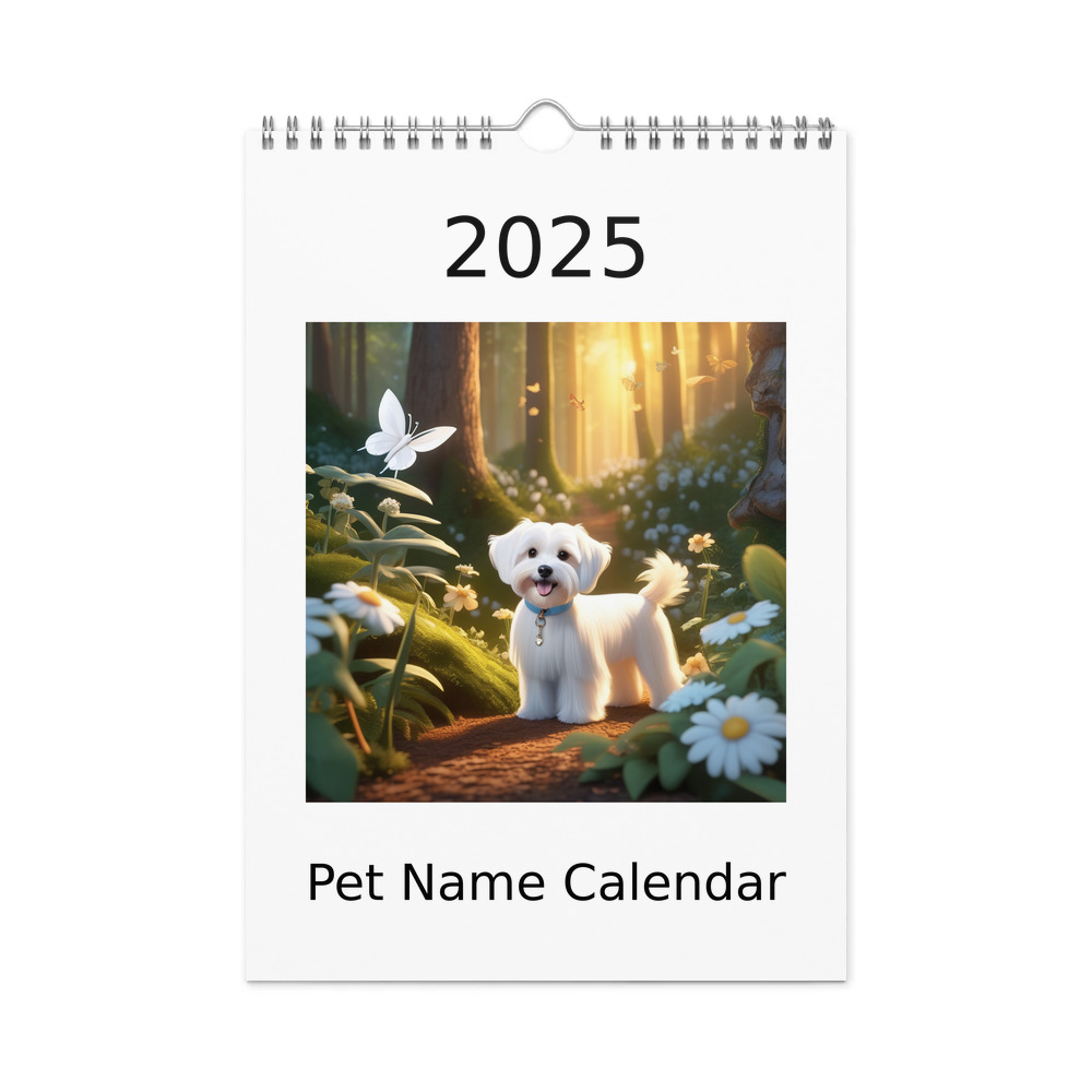 PugMug Custom White Havanese Dog Wall Calendar (2026)