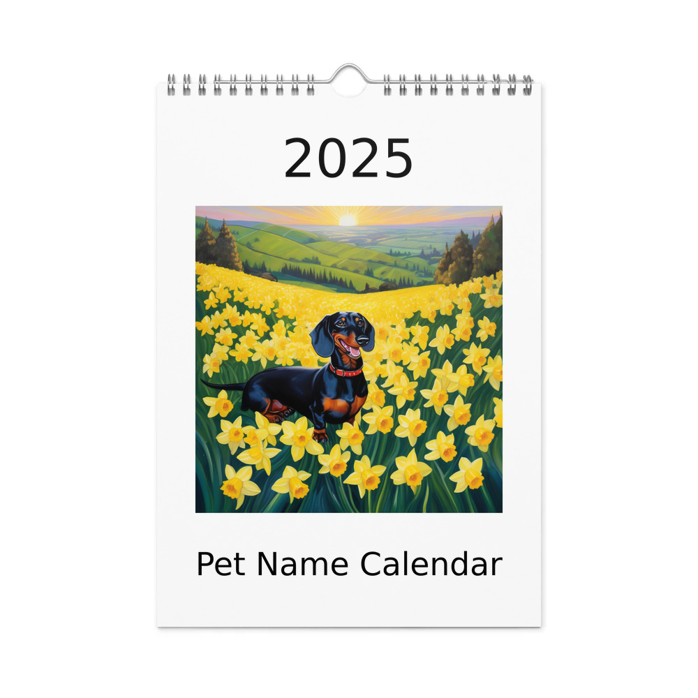 PugMug Custom Black Dachshund Wall Calendar (2026)