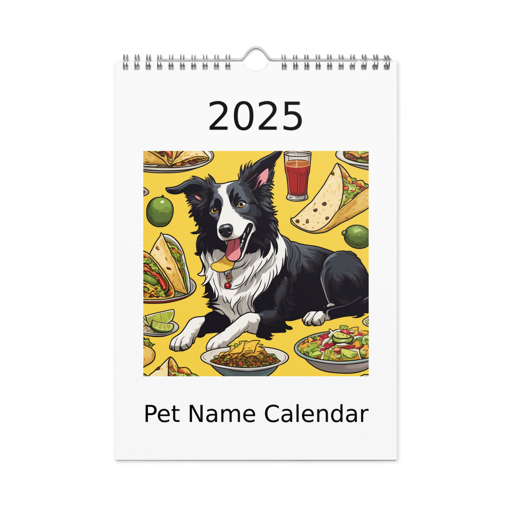 PugMug Custom Border Collie Wall Calendar (2026)