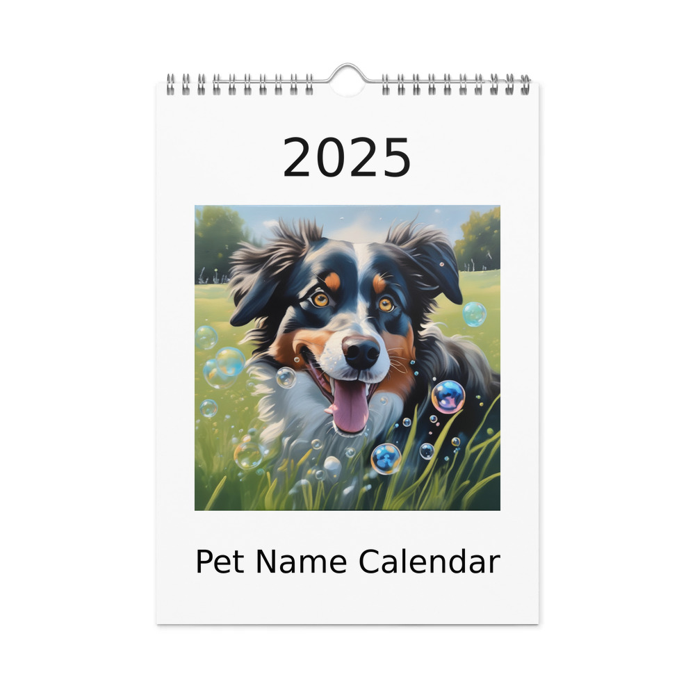 PugMug Custom Miniature American Shepherd Wall Calendar (2026)