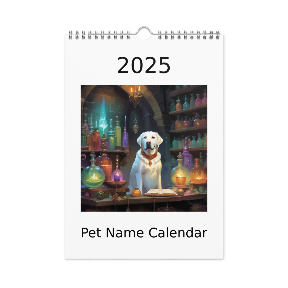 PugMug Custom White Labrador Retriever Wall Calendar (2026)